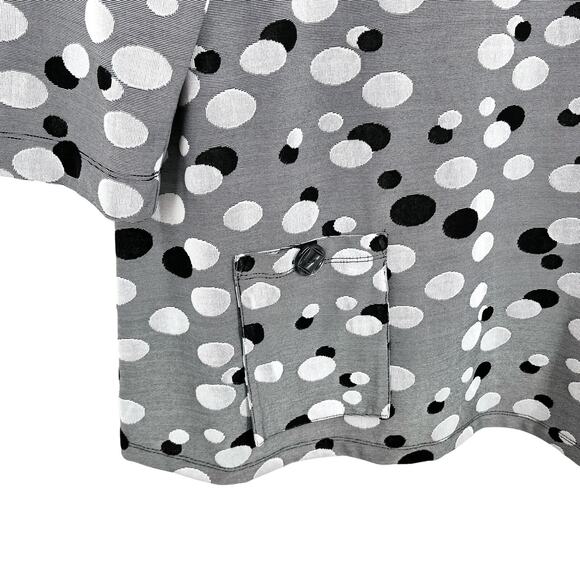 Ali Miles Sz Medium Wearable Art to Wear Gray Artsy Blouse Shirt Top Mature - Picture 4 of 9